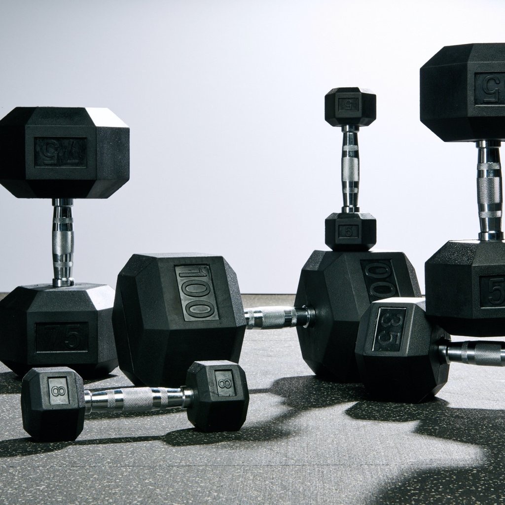 American Barbell Hex Rubber Dumbbell Sets - Primo Fitness