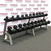 Hampton Dura-Pro Urethane Dumbbell Set - 5 lb. to 50 lb. on rack