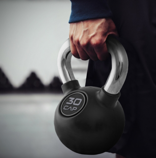 CAP Rubber Coated Kettlebells with Handle Bars