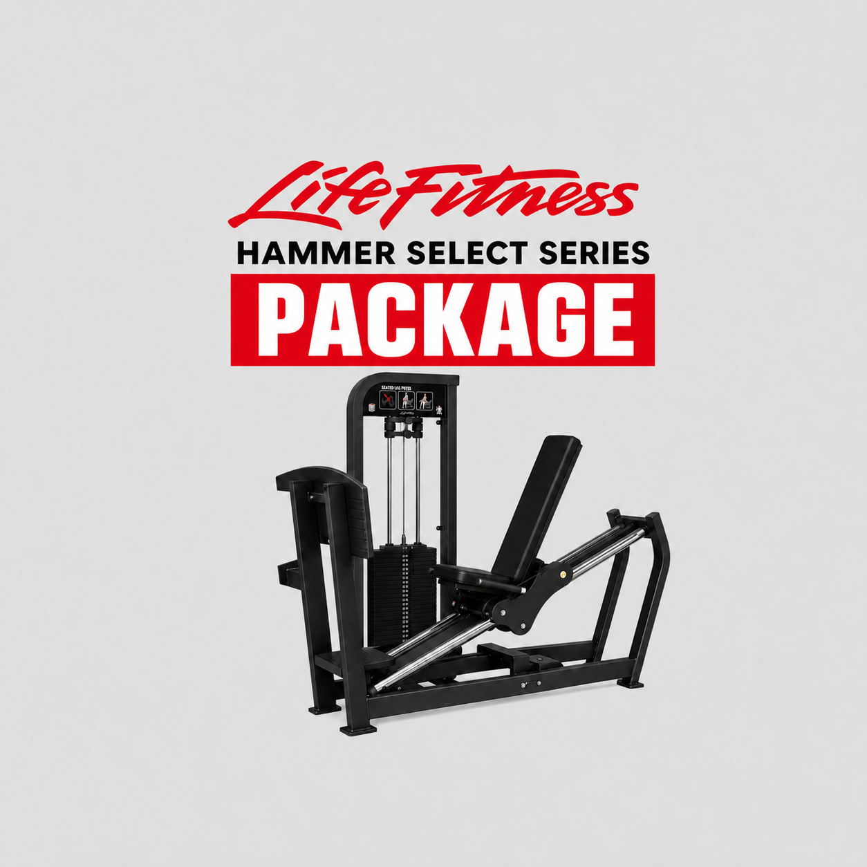 Life Fitness Hammer Select Series package with seated leg press